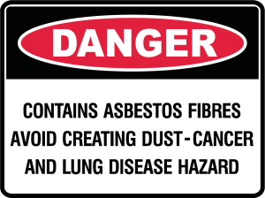 Warning Danger Contains Asbestos Fibres Avoid Creating Dust - Cancer And Lung Disease Hazard Safety Sign